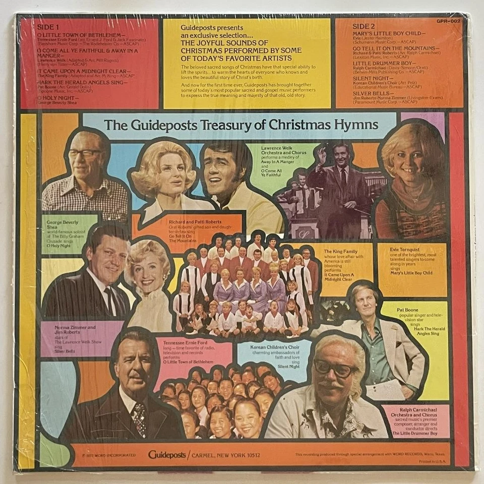 The Guideposts Treasury of Christmas Hymns LP EX (1977) Pat Boone Lawrence Welk Foto 2 de 3