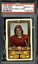 1983 Perma-Graphics Super Star Credit Cards Pete Rose - PSA 10