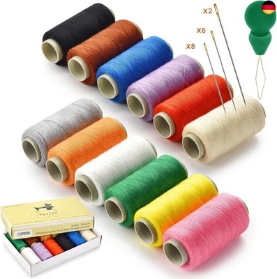 12 Farben nähgarn, 350 Meter/Spule,sewing thread,vorgespultes Garn nähgarn set m