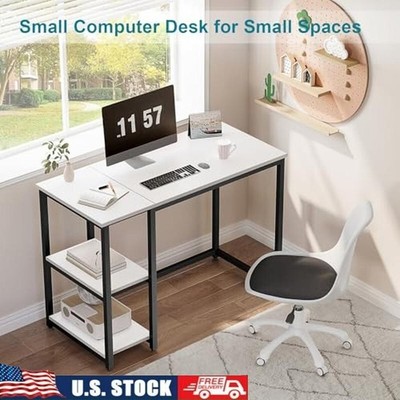 Computer Desk W/ 2-Tier Shelves Modern Gaming Study Writing Laptop Table New