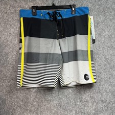 Billabong Board Shorts Mens 36 Gray Striped Platinum X Recycler Stretch Surf