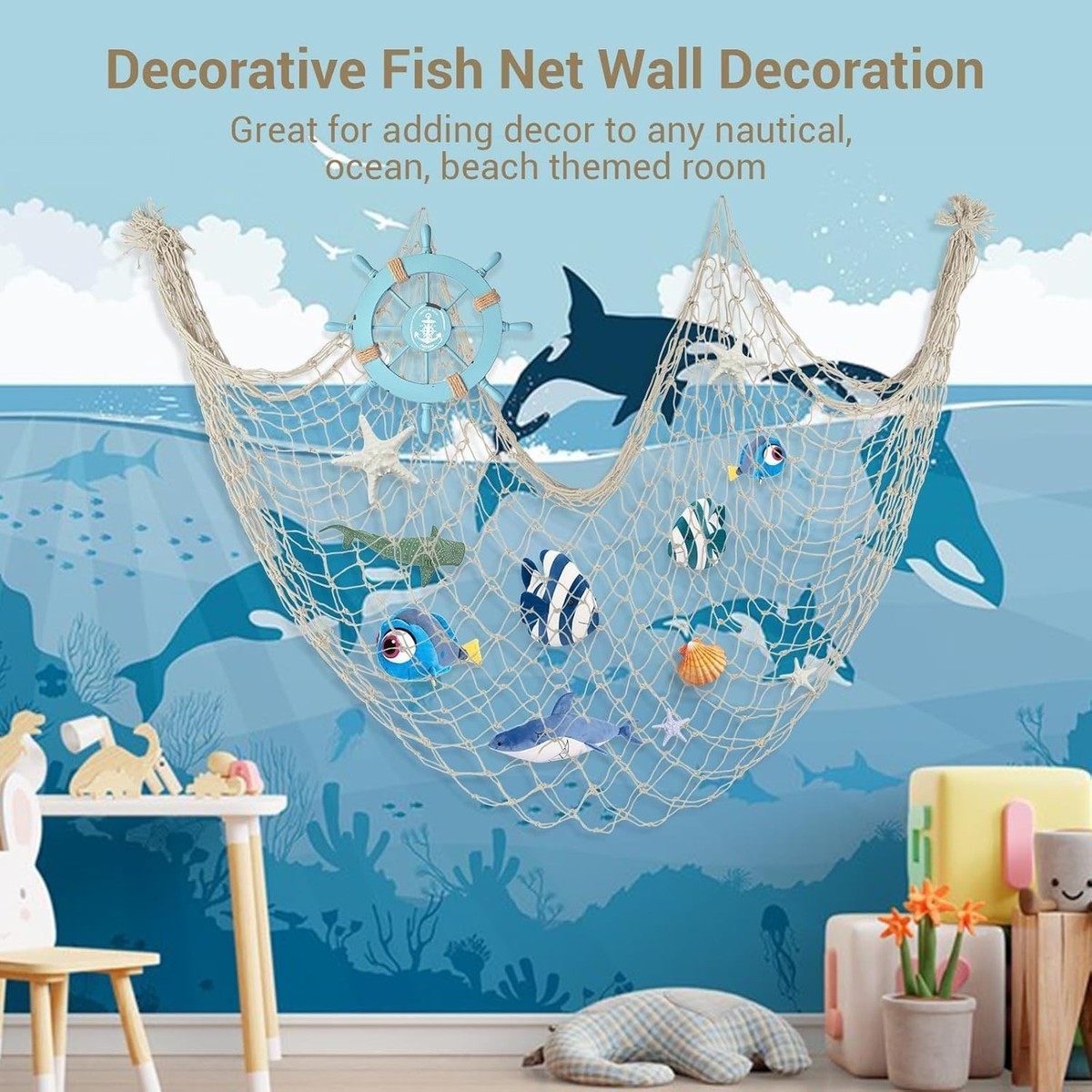 beach fish net Decorative Fishing 5x10 ft,YuanDe 2 Pack Large Black Picture Net and more Item Model Number Extendable Beach Catch Net |