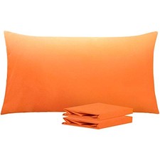 King Pillowcase Set - 2 Pack Brushed Microfiber 20x36 King 20" x 36" Orange