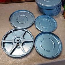 Vintage 8mm Movie Projector Reels  Metal Film Cans Lot 7 x 6" 300ft  1x 5"