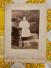 VTG Cabinet Card Antique Portrait 1890s Toddler Child White Dress Pennsylvania
