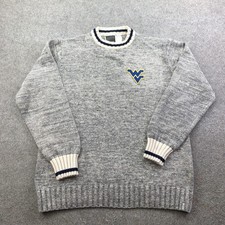 West Virginia Mountaineers Sweater Mens XL Gray NCAA Bruzer Knit Crewneck