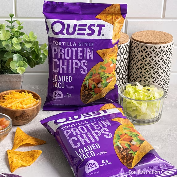 Quest Tortilla Style Protein Chips, Loaded Taco Flavor, Baked, Low Carb ...