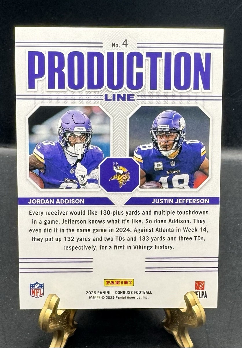 e Harrison The Lowdown 2CDセット （未開封） Vikings Justin Jefferson Jordan Addison 2025 Donruss - Production