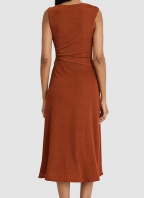 Maggy London Women's Gathered High-Low Dress - Brown - Casual dresses