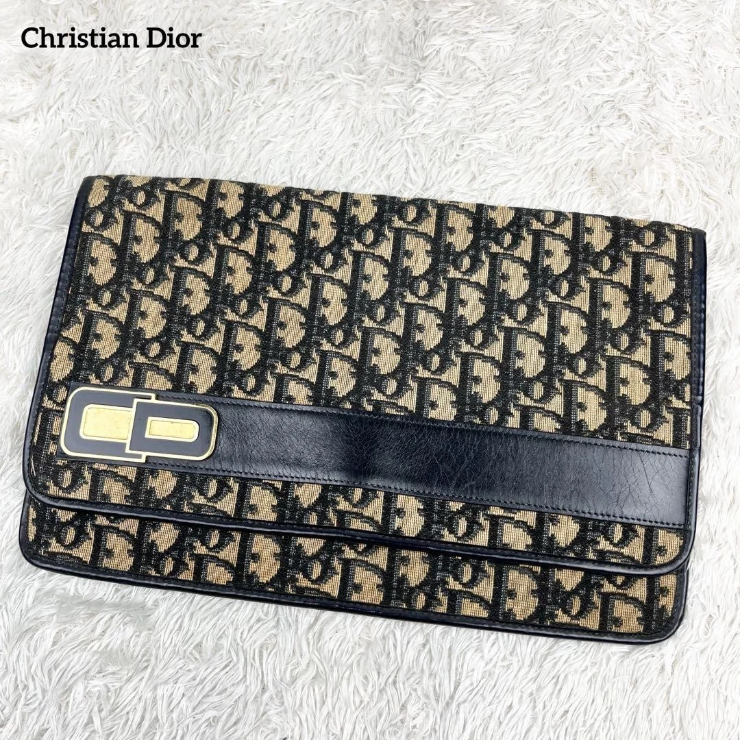 Sac pochette Christian Dior Trotter logo raccords