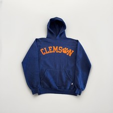 Russell Athletic Sweatshirt Mens M Blue Clemson Tigers Vintage Hoodie 80s