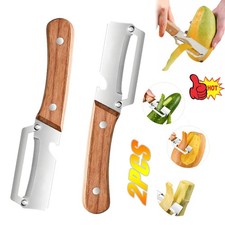 2 Pack 2 in 1 Multi Functional Vegetable Peeler with Bottle Opener and Wooden Ha