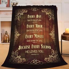 Christian Blanket Religious Throw Blanket Bible verse Quotes 50"x40" Every Day