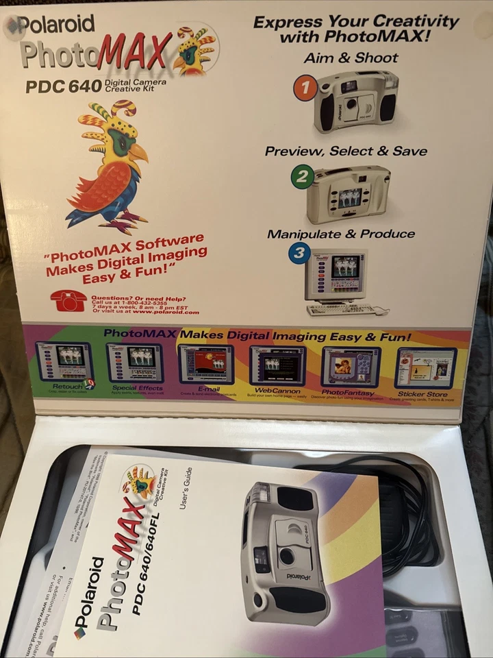 Polaroid PDC640 0.31MP Digital Camera Vintage 1998 Open Box - Image 3 of 4