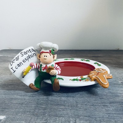 2012 Yankee Candle Elf Cookie ''Dear Santa I Can Explain'' Resin Candle Holder
