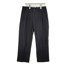 MARGARET HOWELL 578-8143007 COTTON LINEN striped slacks Pants black 6-0222G  