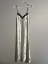 Morgan Taylor Intimates Women s Nightgown Slip White Black Lace Trim Size Small