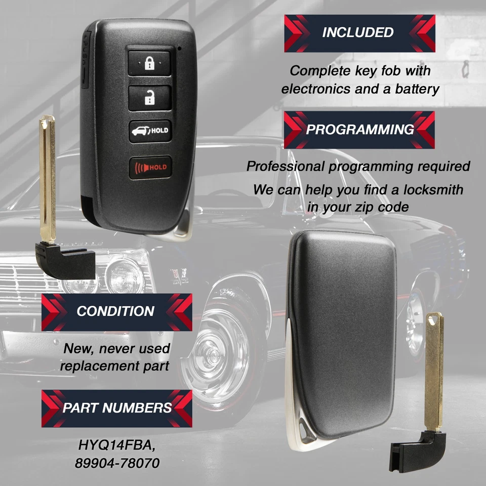 Key Fob Remote for 2015-2020 Lexus LX570 NX200T NX300 NX300H (HYQ14FBA, AG) Foto 4 de 4