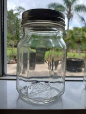Ball octagon  shape  HTF  16 oz Clear Glass Mason Canning Jar with  Lid