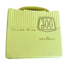 1960s Vintage Opta-Vue Off Yellow Plastic 300 Slide File Case Snap Case Read
