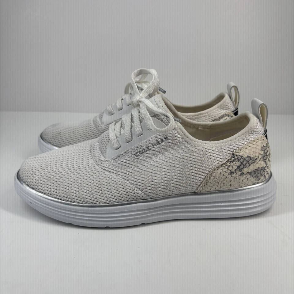 Cole Haan Grandsport Journey Women’s 7.5B Optic White Snakeskin Sneakers W23315 - Image 3 of 4