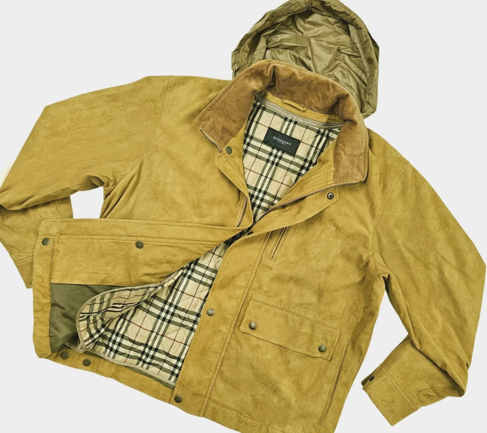 HOT Men BURBERRY LONDON PARKA HOODED NOVA LINED VELVET LEATHER Jacket L (*Fit M) - Image 2 of 4