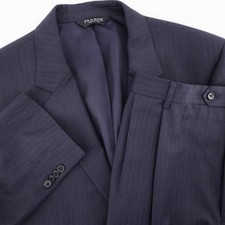 Jos. A. Bank Signature Collection Pinstripe Wool Suit Navy Blue Mens 44L 36x31