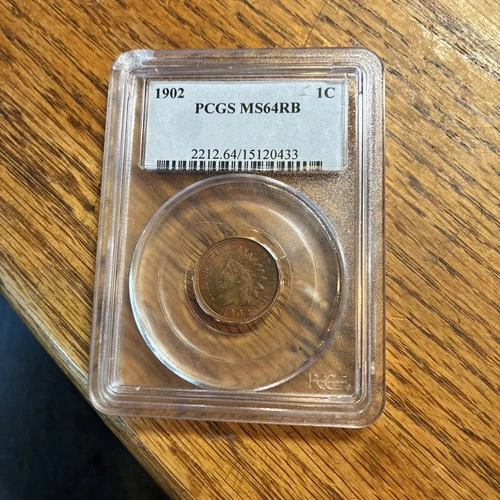 1902 INDIAN CENT PCGS MS 64 RB