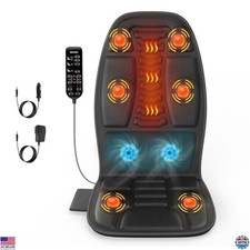 Heated  Cooling Massage Seat Cushion - Full Body Deep Tissue Vibration Pad