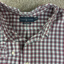 Ralph Lauren Plaid Button Down Mens 4XB Red Green Classic Fit Big Tall Pony