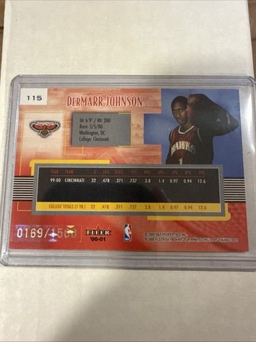 2000-01 Fleer Genuine Dermarr Johnson GENUINE UPSIDE /1500 Card #115 - Picture 2 of 2