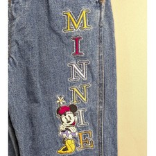 6X 90's EUC Vintage Mickey Co Disney Minnie Mouse Denim Overalls Kids
