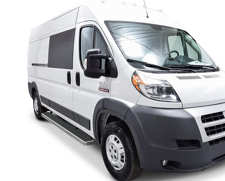 Tablas de correr APS 5 pulgadas plateadas ajuste 14-25 Ram ProMaster 136 pulgadas 159 pulgadas distancia entre ejes Foto 2 de 4