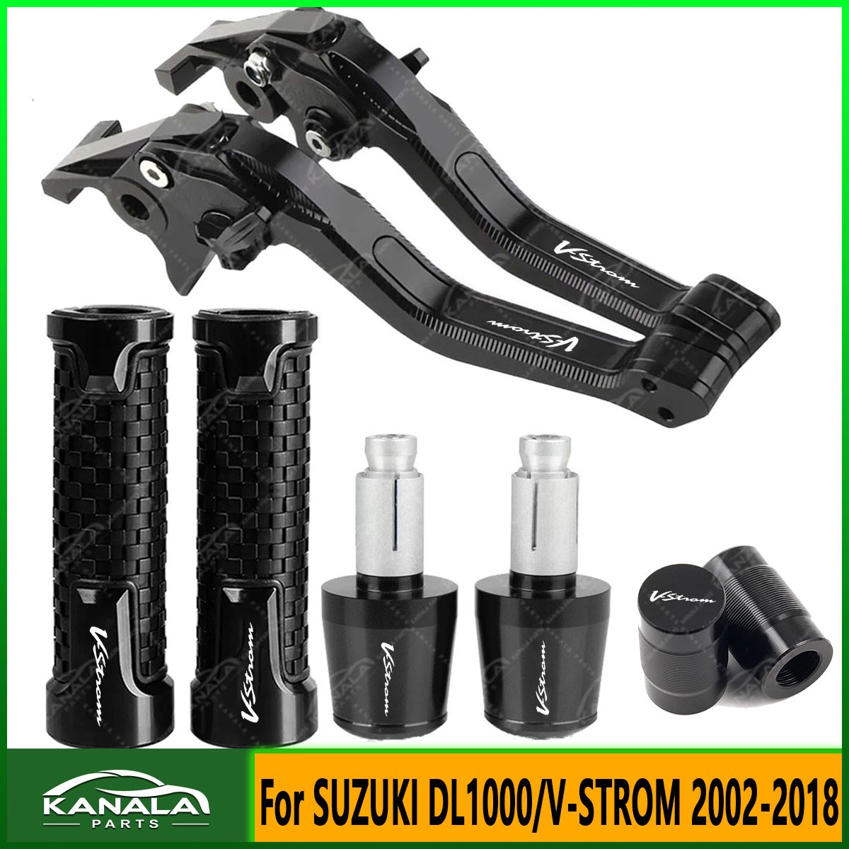 3D Brake Clutch Levers Handle Grips Cap Set For SUZUKI DL1000/V-STROM 2002-2018
