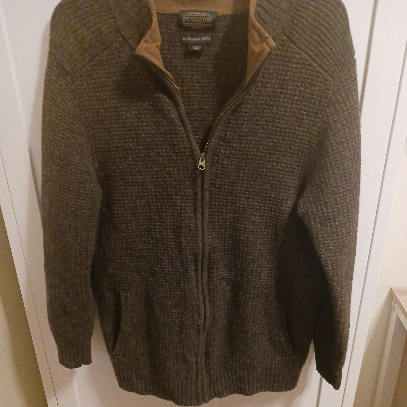 Pendleton Washable Wool Zip Up Suede Lined Collar… - image 6