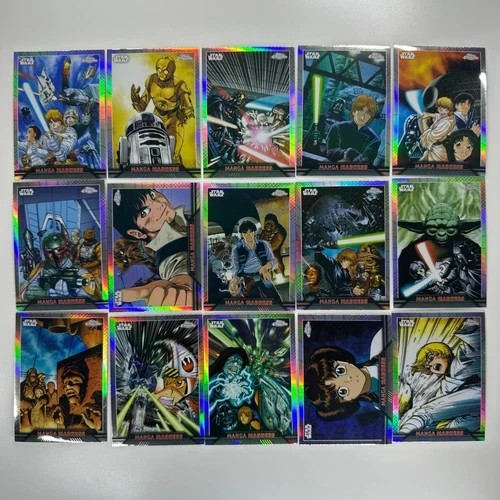 2023 Topps Chrome Star Wars Manga Madness Complete 15-Card Insert Set MM1-MM15!