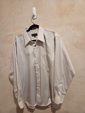 Roberto Villini Dress Shirt 16.5 34/35 Blue White Striped 100 Cotton