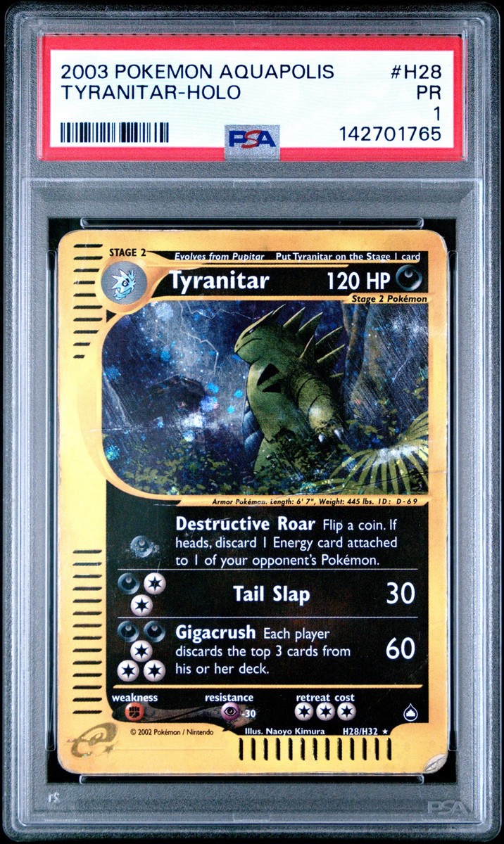 PSA 1 Tyranitar H28/H32 2003 Aquapolis Holo Rare Pokemon Card | eBay