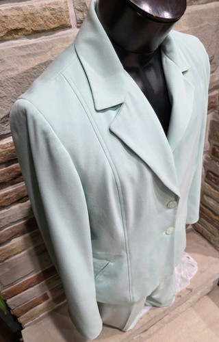 Alfred Dunner Sz 16 Spring Pant Suit SET 2-PC Womens. Mint Green Single Breastd - Picture 3 of 14