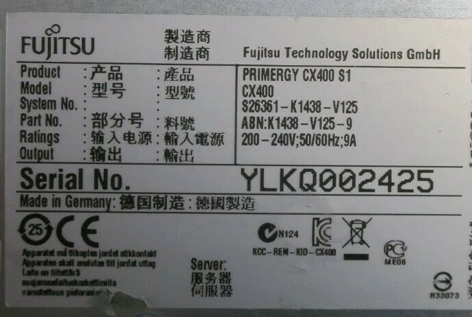 Fujitsu Primergy CX400 S1 24 2.5" Bay +4x CX250 S1 8x E5-2609 256GB Server Nodes - Image 3 of 3