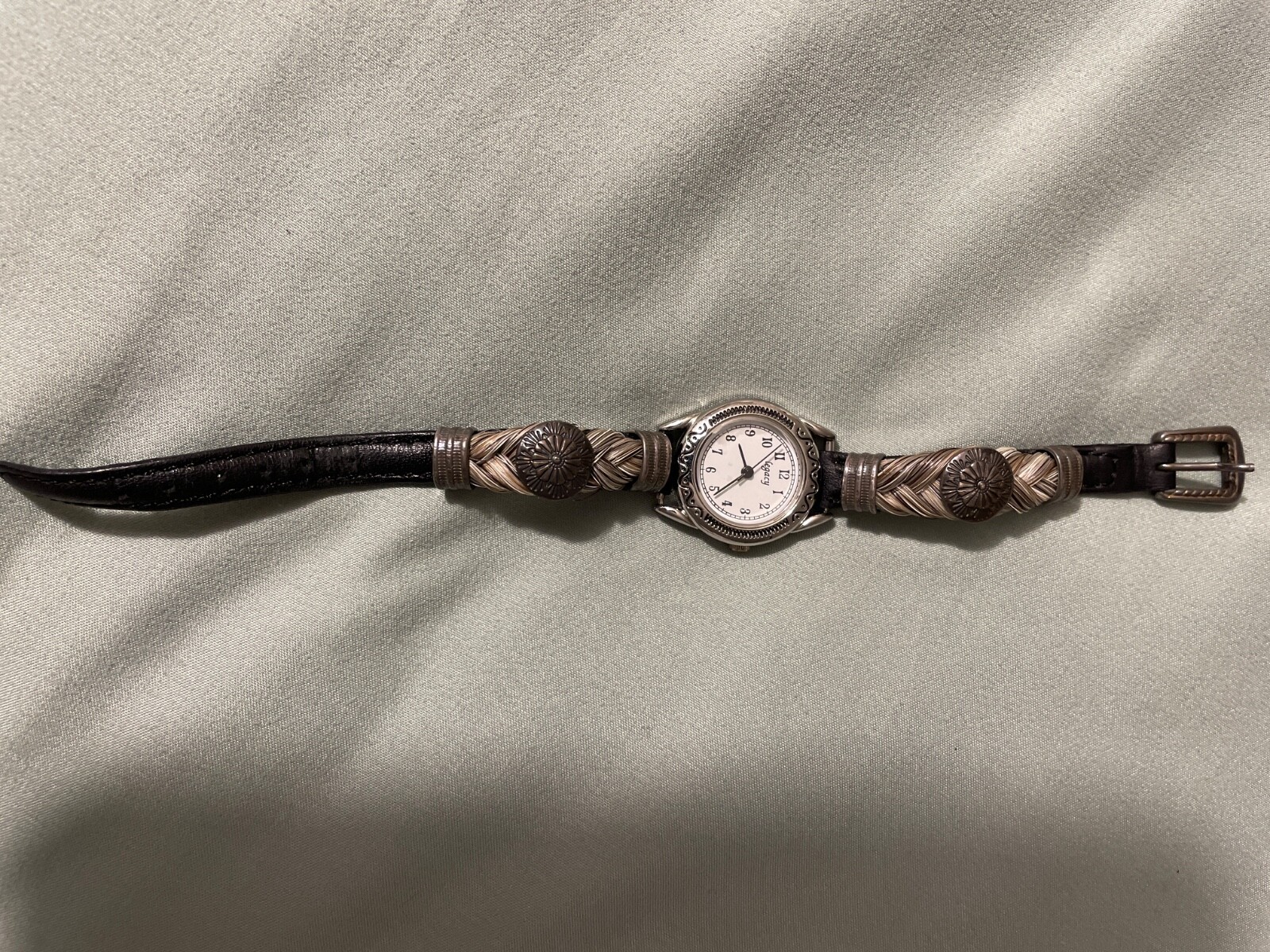 Authentic Horse Hair Womens Watch Sterling Silver and Stsinless Steel