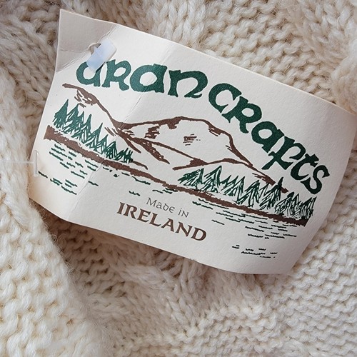 Aran Crafts Wool Sweater Children's Cable-Knit Fisherman's Ivory White Size XS - Picture 7 of 9