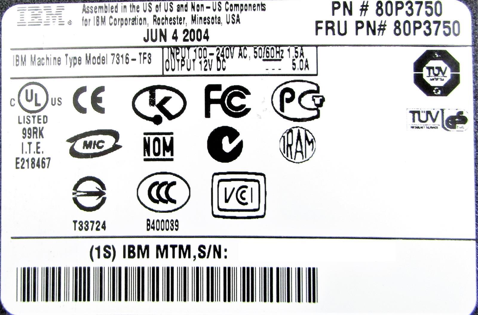 IBM 7316-TF3 17" Rackmount Flat Panel KVM Console