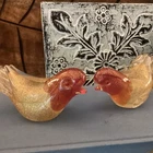 Rare Vintage Murano Glass Archimede Seguso Gold Flecked Birds Aventurine Oro