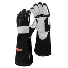 16" 932℉, Leather Forge MIG Welding Gloves, Heat/Fire Resistant Reinforcements