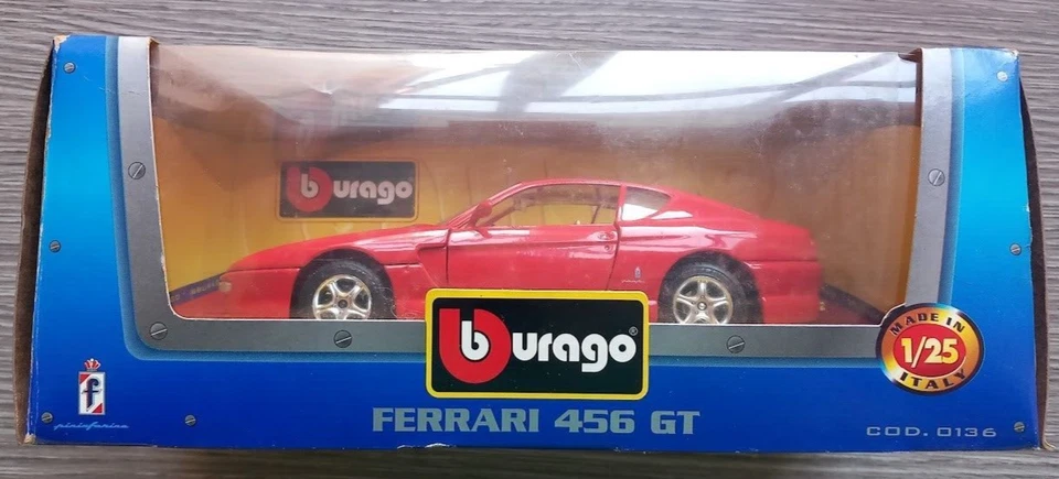 BBURAGO BURAGO FERRARI 456 GT 1992 COD. 0136 SCALA 1:25 MADE IN ITALY 1998 ROSSA - Immagine 3 di 4