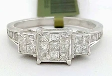 GENUINE 1.47 Cts DIAMOND RING 10K WHITE GOLD - Free Certificate Appraisal