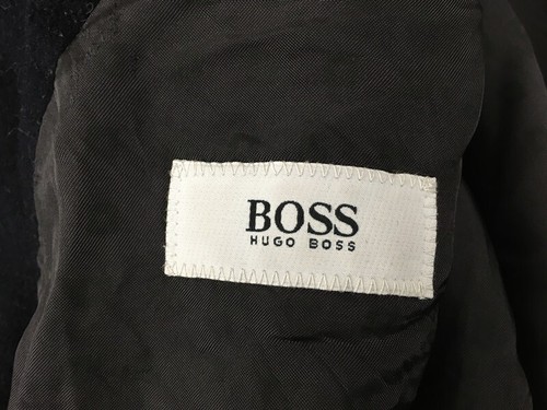 BOSS Hugo Boss Imperial vintage 100% wool overcoat navy blue coat mens 54 XXL - Picture 11 of 20