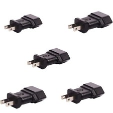  5PACK USA Nema 1-15P 2Pin Male to Europe 2Pin Female AC Adapter