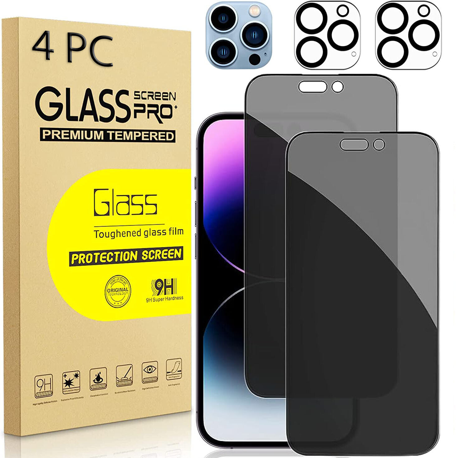 Camera Lens Protector for iPhone 14 Pro & iPhone 14 Pro Max 2022,Premium HD Clear Tempered Glass Lens Cover Flim[Case Friendly][Scratch-Resistant][